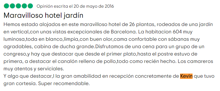 Reseña Kevin Mendoza Renaissance Barcelona Fira Hotel Mayo 2016
